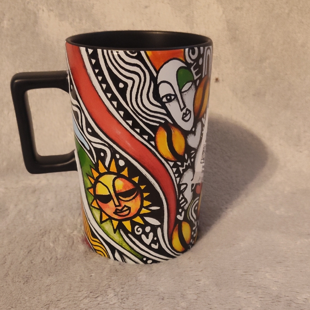Starbucks Colorful Abstract Mug - Black, Red, Yellow, Green